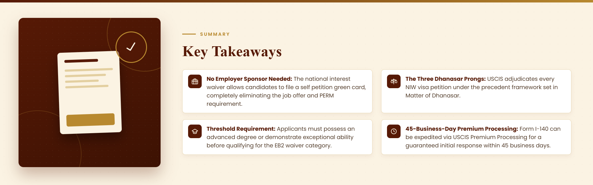 EB-2 NIW eligibility and key takeaways